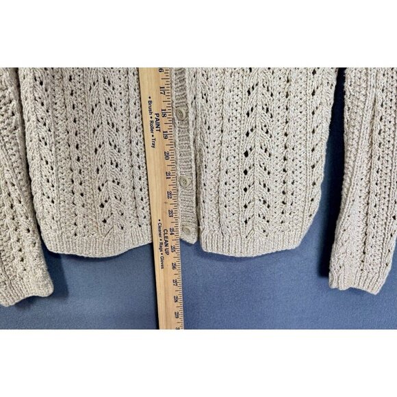 Vintage Eddie Bauer Sweater Cardigan Women’s Medium Beige Legend Knit Button 90s - Picture 4 of 5